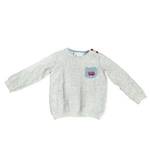 Charming Kids Sweater with Blue Pocket